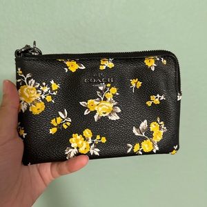 Coach Floral Leather Wristlet
